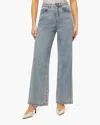 Weworewhat High Waist Wide Leg Denim Pants In Light Wash In Blue