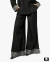 Weworewhat High Waisted Pleated Super Wide Leg Pant In Dark Grey