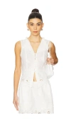Weworewhat Lace Button Up Top In Ivory