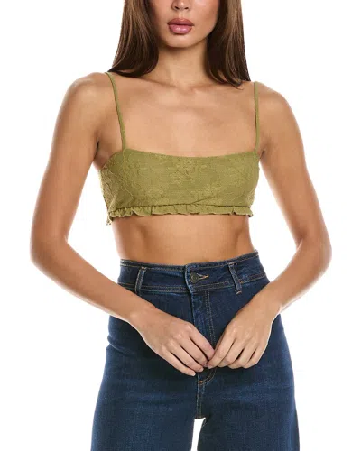 Weworewhat Lace Front Corset Top In Green