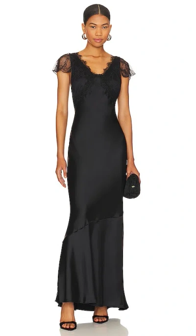 Weworewhat Lace Midi Slip Dress In Black