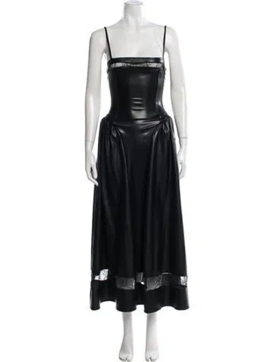 Pre-owned Weworewhat Lace Pattern Long Dress In Black