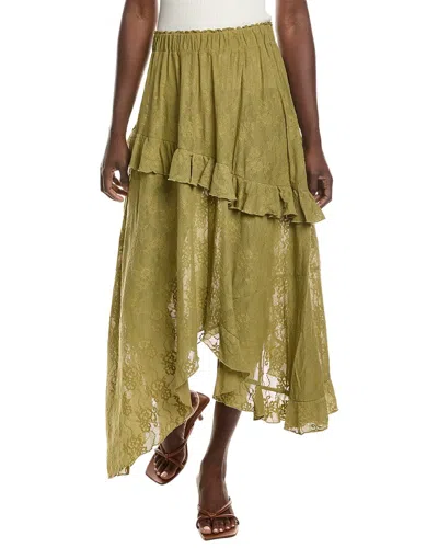 Weworewhat Lace Ruffle Skirt In Green