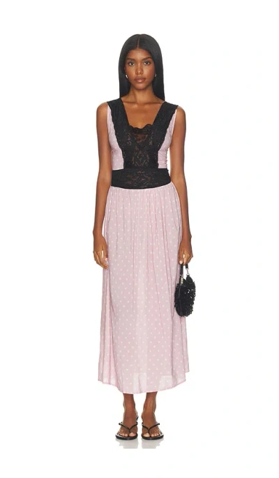 Weworewhat Lace Trim Maxi Dress In Pink
