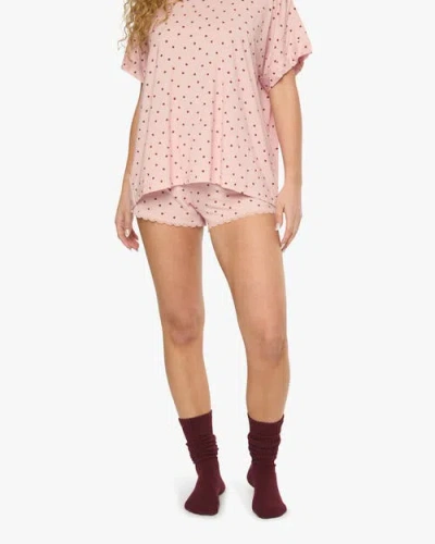 Weworewhat Lace Trim Sleep Shorts In Blossom/merlot