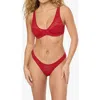 Weworewhat Lace Underwire Bra In Scarlet