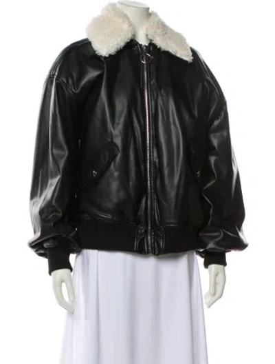 Pre-owned Weworewhat Leather Jacket In Black