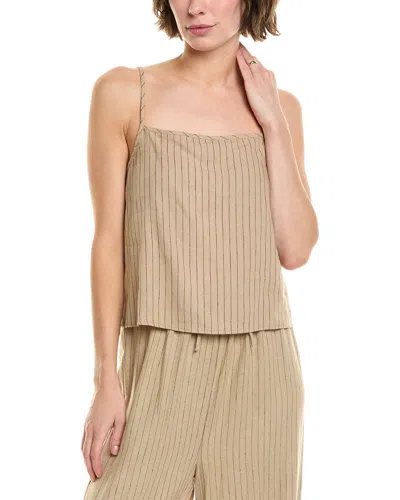 Weworewhat Linen-blend Cami Shirt In Brown