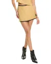 Weworewhat Linen-blend Mini Skirt In Brown