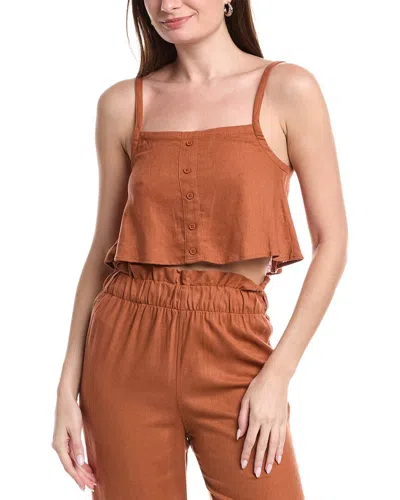 Weworewhat Linen-blend Trapeze Tank In Orange