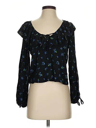 Pre-owned Weworewhat Long Sleeve Blouse In Black