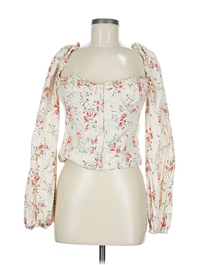 Pre-owned Weworewhat Long Sleeve Blouse In White