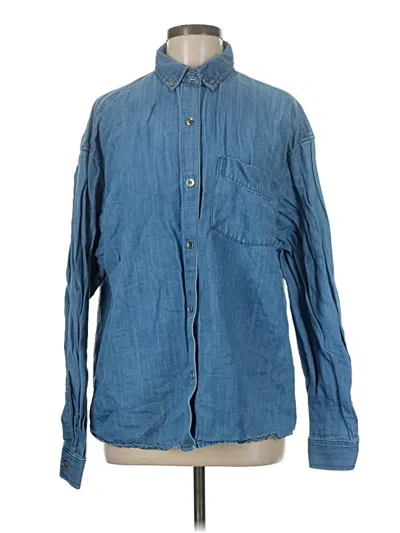 Pre-owned Weworewhat Long Sleeve Button Down Shirt In Blue