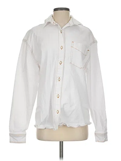 Pre-owned Weworewhat Long Sleeve Button Down Shirt In White