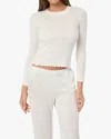 Weworewhat Long Sleeve Pointelle Pajama Top In White In White