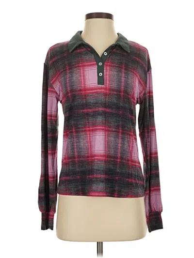 Pre-owned Weworewhat Long Sleeve Polo Shirt In Burgundy