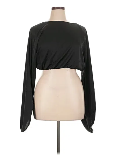 Pre-owned Weworewhat Long Sleeve Top Black One Shoulder Neckline Tops