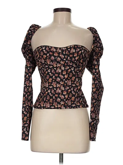 Pre-owned Weworewhat Long Sleeve Top Black Sweetheart Neckline Tops