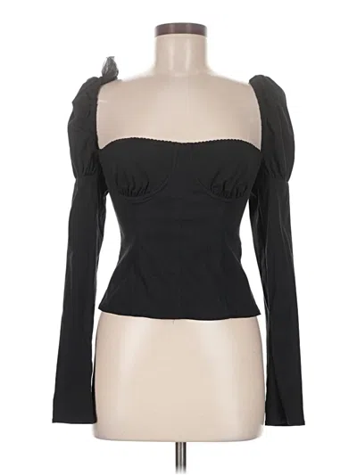 Pre-owned Weworewhat Long Sleeve Top Black Sweetheart Neckline Tops
