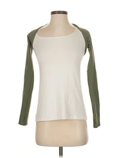Pre-owned Weworewhat Long Sleeve Top Ivory Scoop Neck Tops In White