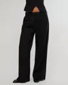 Weworewhat Low Rise Trousers In Black Pin Stripe In Multi