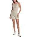 Weworewhat Mesh Insert Romper In Beige
