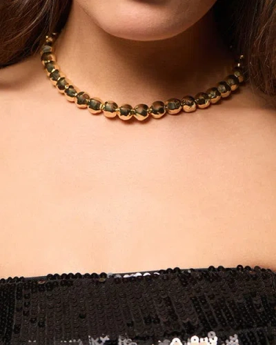 Weworewhat Metal Pearl Choker In Gold