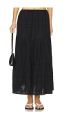 Weworewhat Midi Pull On Skirt In 黑底碎花
