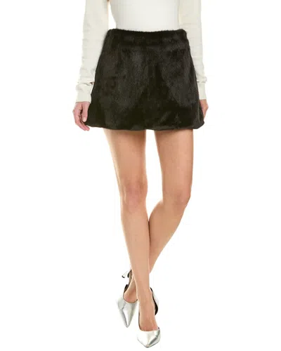 Weworewhat Faux Fur Mini Skirt In Black