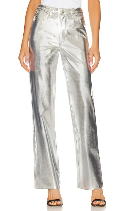 Weworewhat Mirror Straight Leg In Metallic Silver