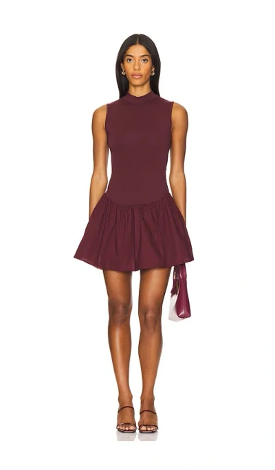 Weworewhat Mockneck Dress In Eggplant
