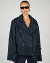 Weworewhat Moto Wool Jacket In Blue