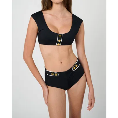 Weworewhat Off Shoulder Bikini Top In Black