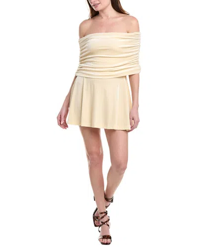 Weworewhat Off-shoulder Mini Dress In Gold