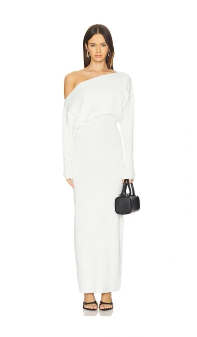 Weworewhat Off Shoulder Sweater Midi Dress In White