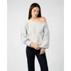 Weworewhat Off The Shoulder Balloon Sleeve Sweater In Gray