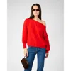 Weworewhat Off The Shoulder Balloon Sleeve Sweater In Red
