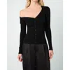 Weworewhat Off The Shoulder Collared Shirt In Black