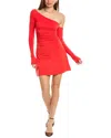 Weworewhat One-shoulder Long Sleeve Minidress In Red