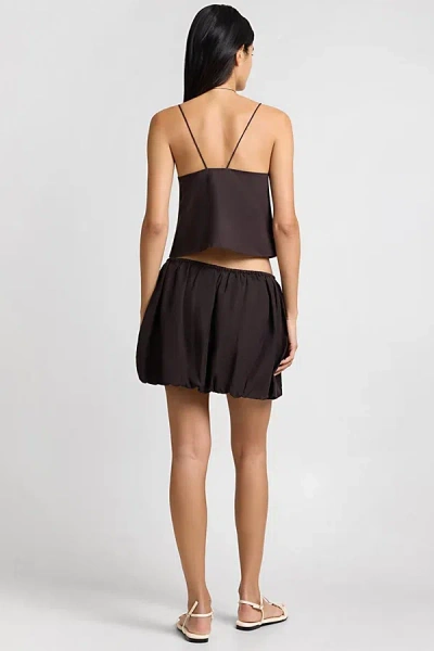Weworewhat Onia Air Linen Bubble Mini Skirt In Espresso, Women's At Urban Outfitters In Black