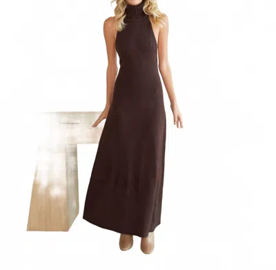 Weworewhat Open Back Halter Dress In Brown