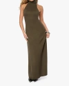 Weworewhat Open Back Halter Maxi Dress In Dark Grey