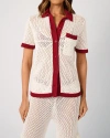 Weworewhat Oversized Crochet Button-up Shirt In Neutral