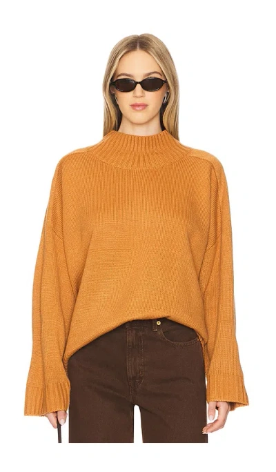 Weworewhat Strick Oversized Funnel Neck In Brown