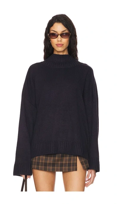 Weworewhat Oversized Funnel Neck Sweater In Navy