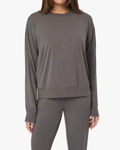 Weworewhat Oversized Long Sleeve Crewneck Top In Shadow