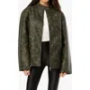 Weworewhat Patina Faux Leather Moto Jacket In Green