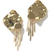 Weworewhat Plate Fringe Earring In Gold