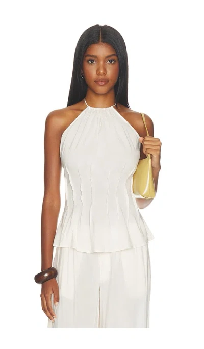 Weworewhat Pleated Halter Top In White