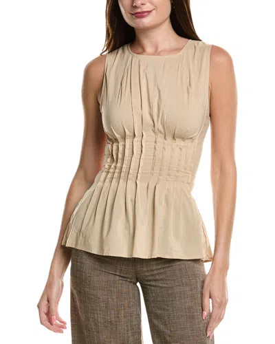 Weworewhat Pleated Peplum Top In Neutral